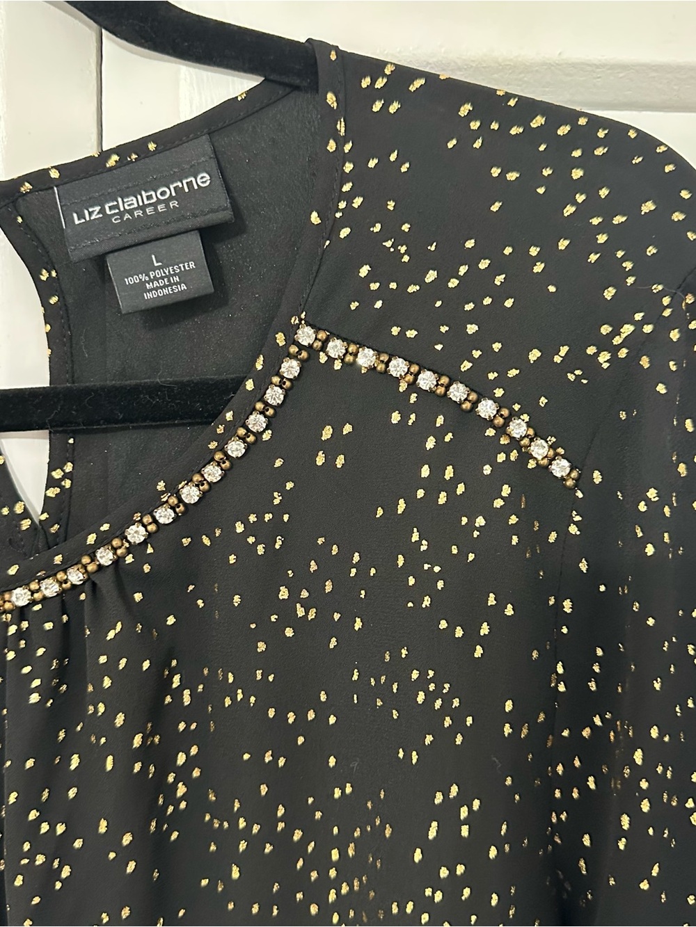 Secretary Blouse with Rhinestones - Picture 3 of 11